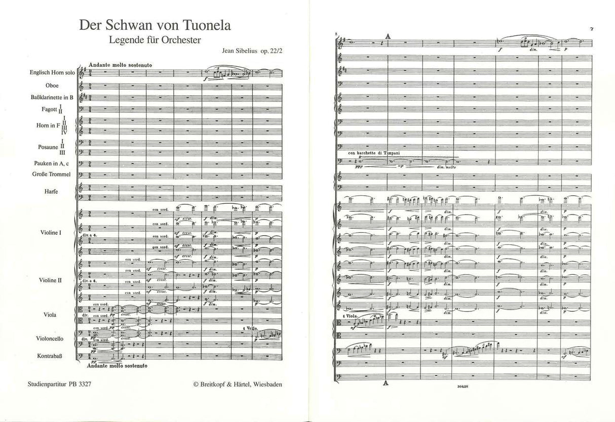 Sibelius, op. 22/2 Schwan von Tuonela (Breitkopf)