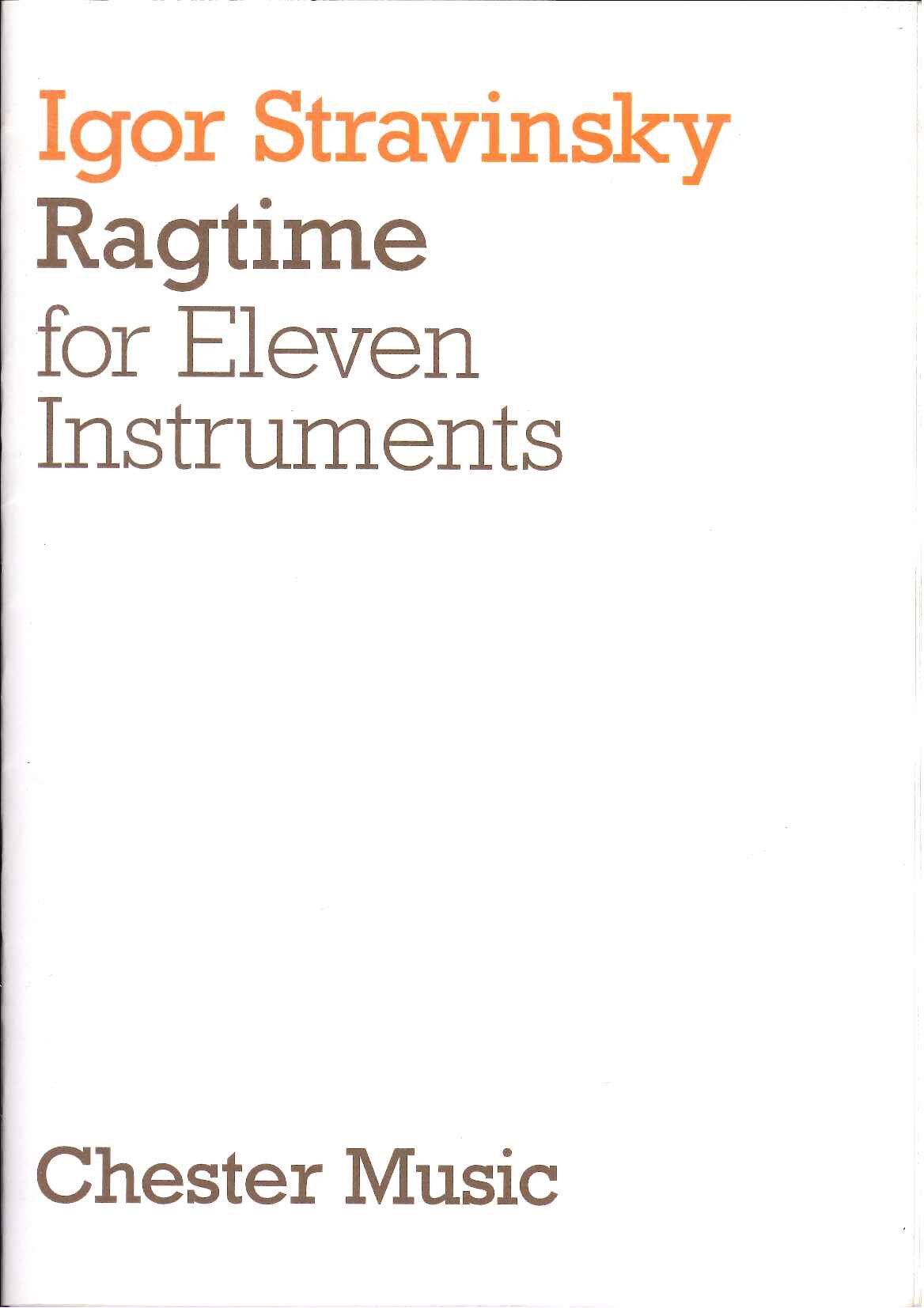 Stravinsky, Ragtime for 11 Instruments (Chester)
