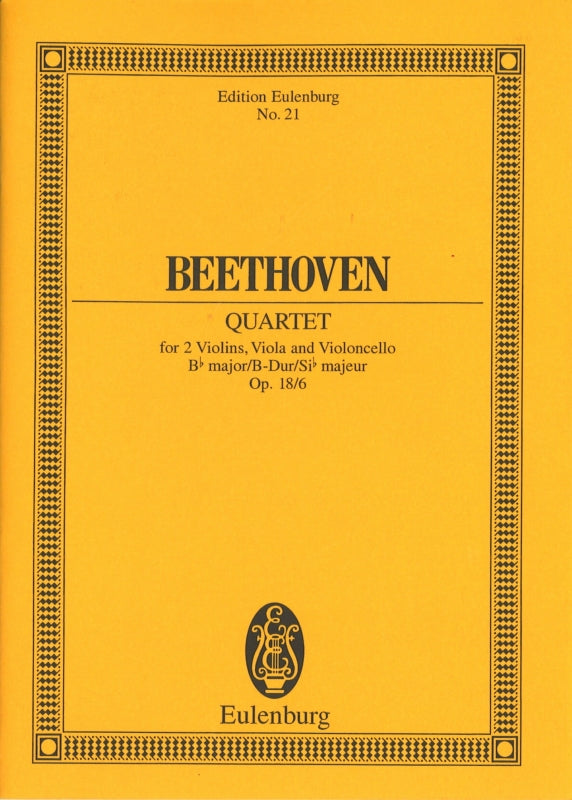Beethoven, String Quartet op. 18/6 (Eulenburg)
