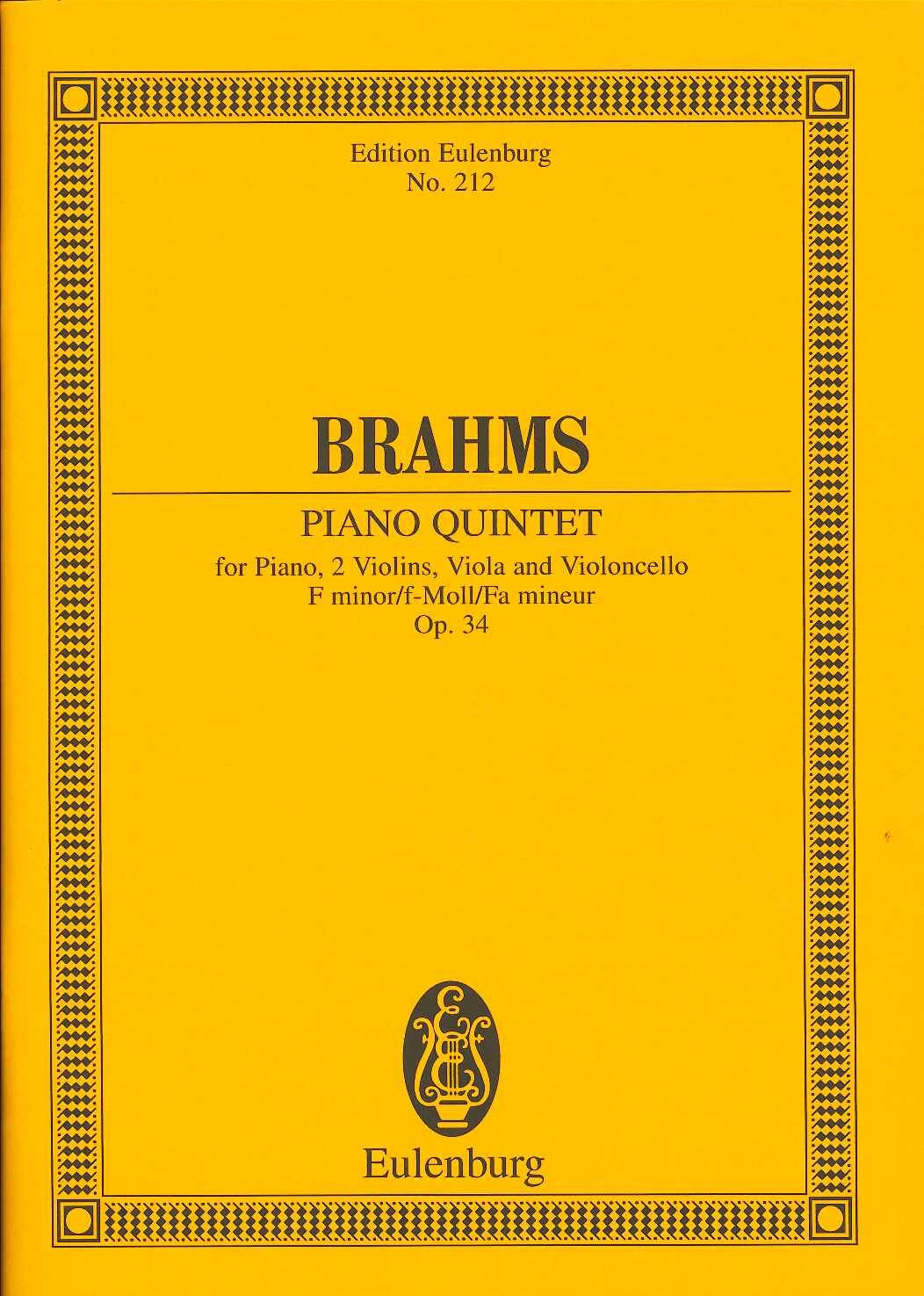 Brahms, Piano Quintet f min. op. 34 (Eulenburg)