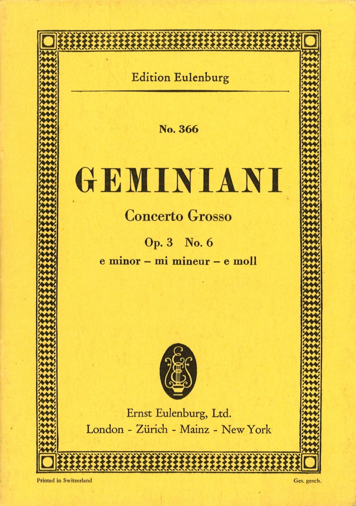 Geminiani, Concerto grosso op. 3/6 (Eulenburg)