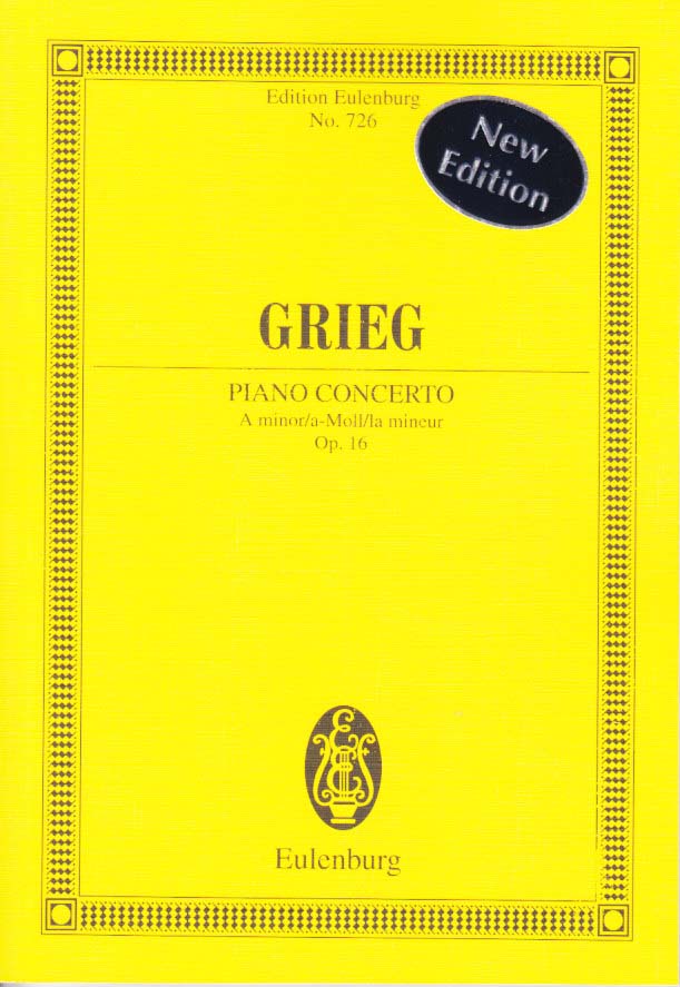 Grieg, Concerto for Piano in a, op. 16 (Eulenburg)