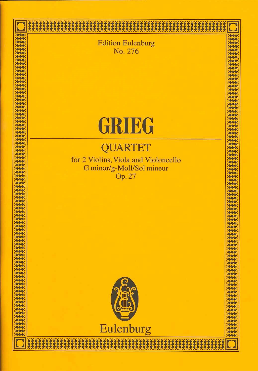 Grieg, String Quartet in g min. op. 27 (Eulenburg)