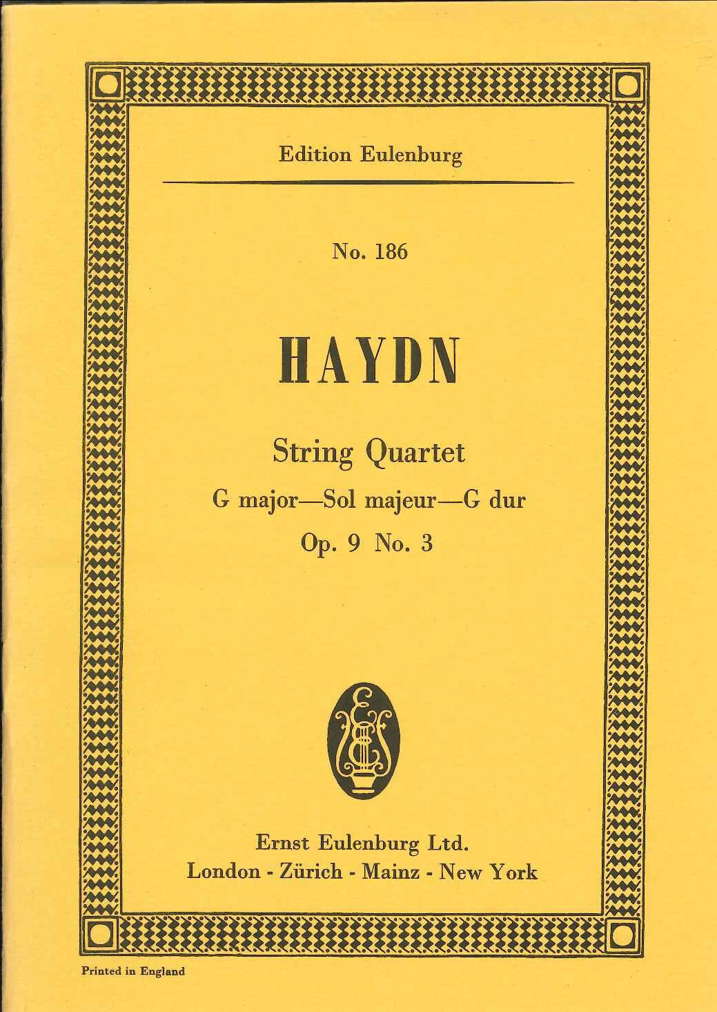 Haydn, String Quartet op.  9/3 in G (Eulenburg)