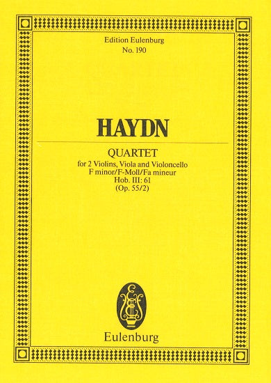Haydn, String Quartet op. 55/2 in f min. (Eulenburg)