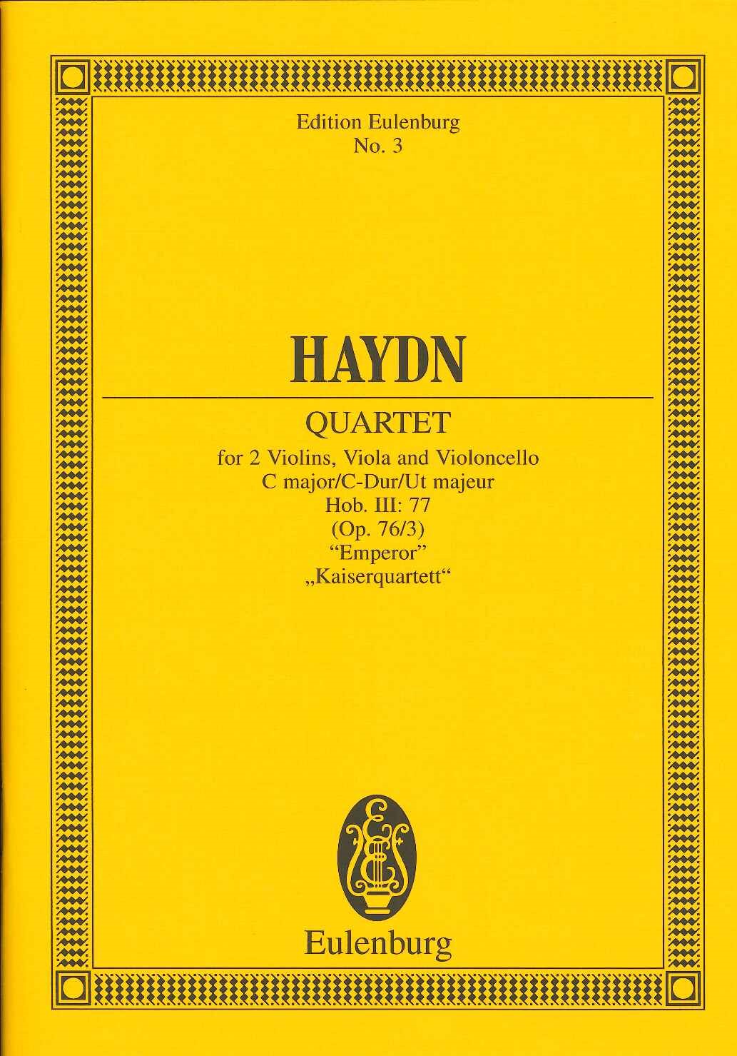 Haydn, String Quartet op. 76/3 'Emperor' (Eulenburg)