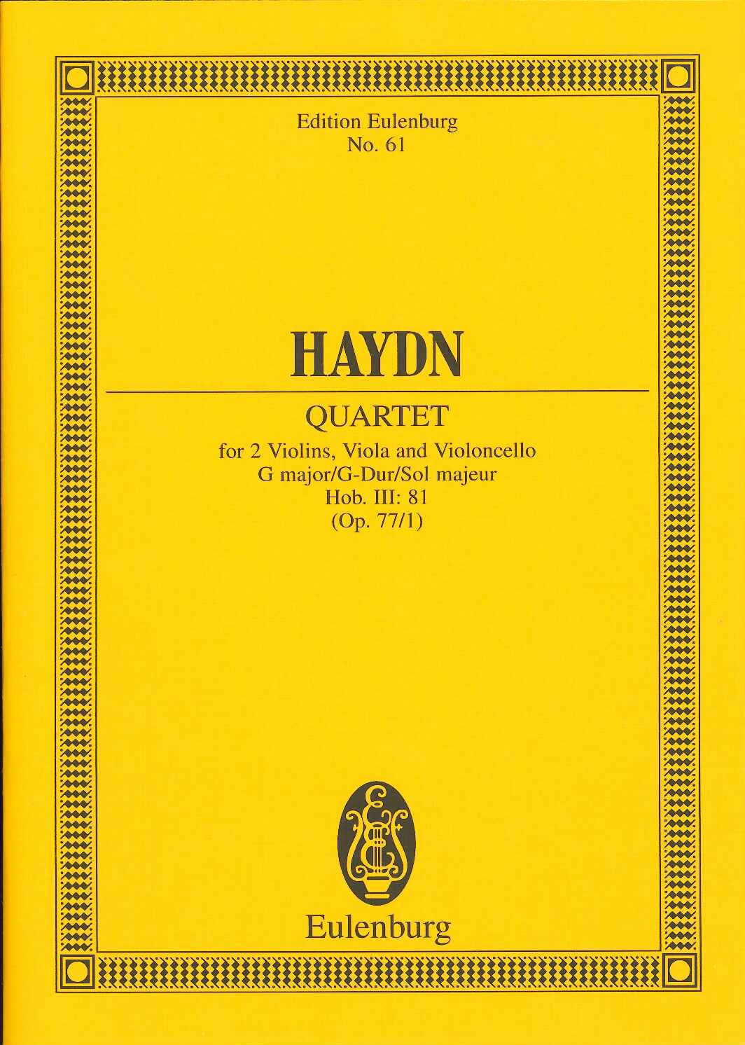 Haydn, String Quartet op. 77/1 in G (Eulenburg)