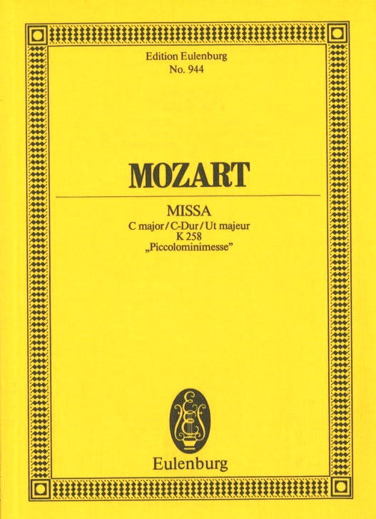 Mozart, Missa KV 258 in C 'Piccolomini-' (Eulenburg)