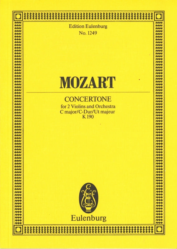 Mozart, Concertone KV 190 in C (2Vn,Orch (Eulenburg)