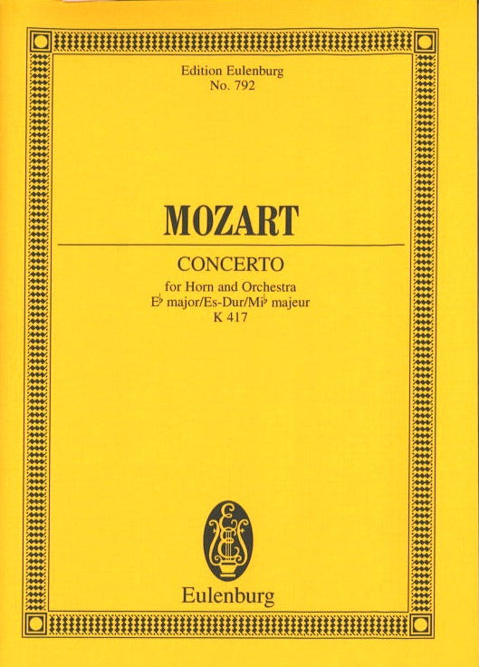 Mozart, Concerto for Horn KV 417 (No. 2) (Eulenburg)