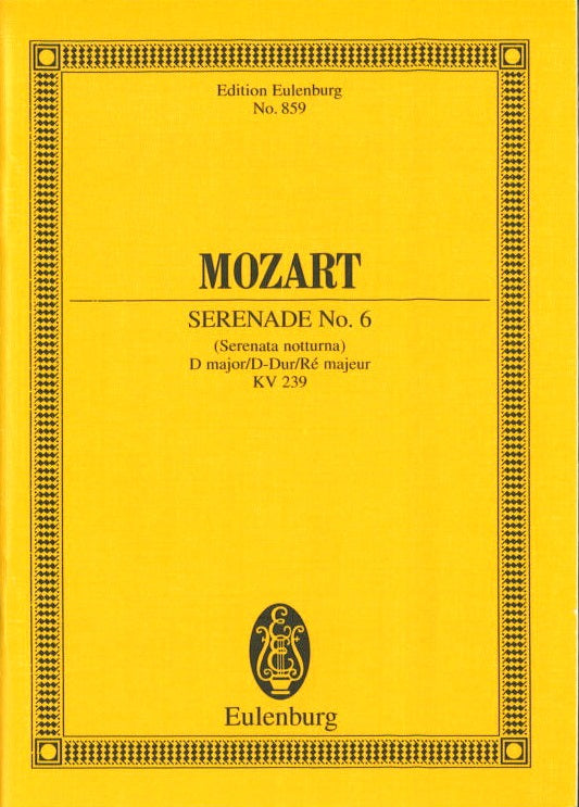 Mozart, Serenade KV 239 (No. 6) Notturna (Eulenburg)