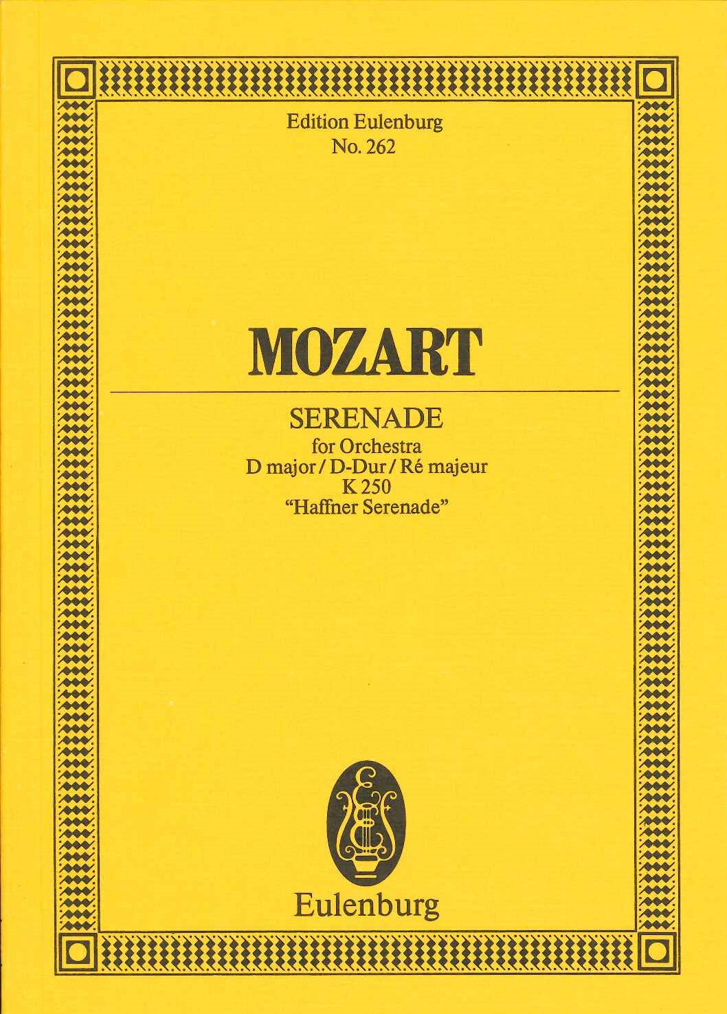 Mozart, Serenade KV 250 in D 'Haffner' (Eulenburg)
