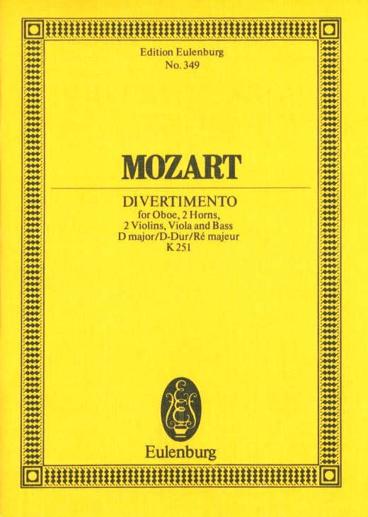 Mozart, Divertimento KV 251 in D (Eulenburg)