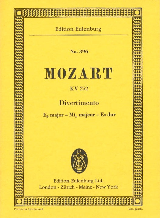 Mozart, Divertimento KV 252 in Eb (Eulenburg)