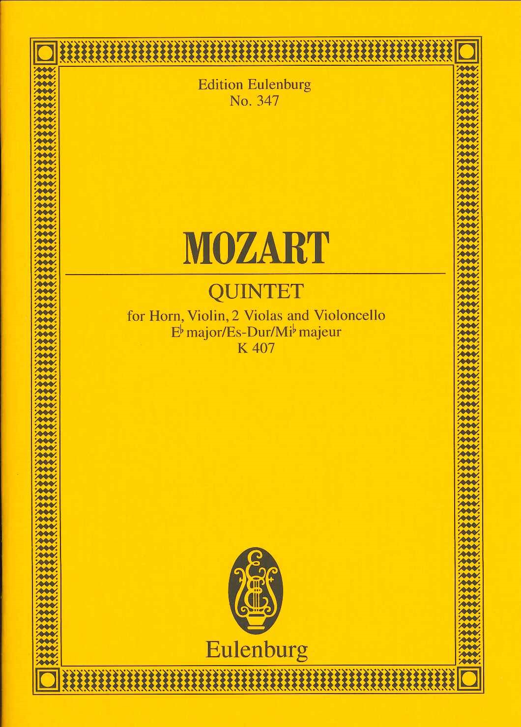 Mozart, Quintet KV 407 in Eb (Hn,Str) (Eulenburg)