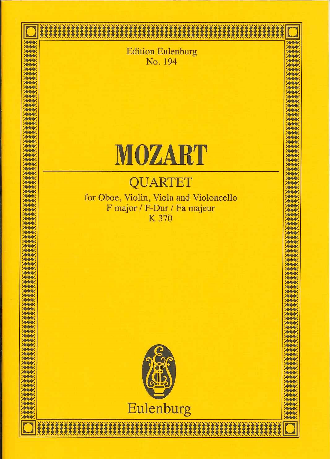 Mozart, Quartet KV 370 in F (Ob,Str) (Eulenburg)