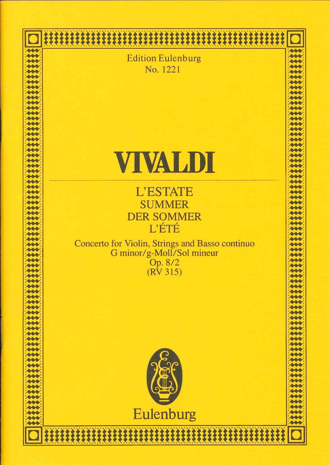 Vivaldi, Concerto op. 8/2 in g 'Summer' (Eulenburg)