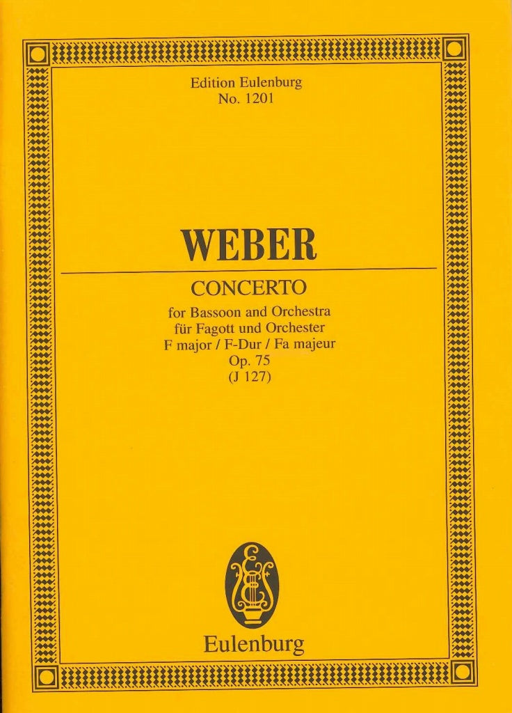 Weber, Concerto for Bassoon in F, op. 75 (Eulenburg)