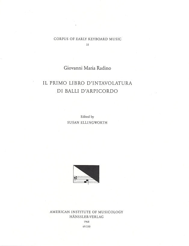 Radino, Primo libro d'intavolat. CEKM 33 (American Institute of Musicology)
