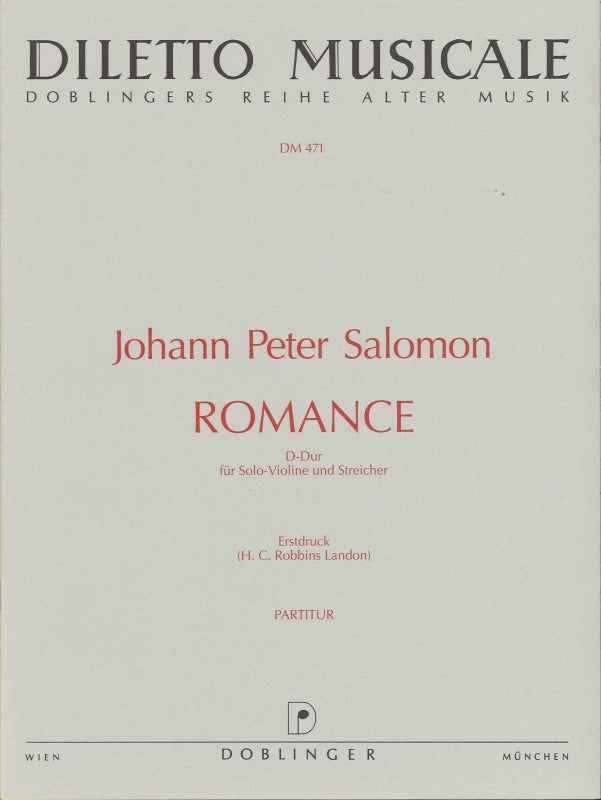 Salamon, Romance in D: Full Score (Doblinger)