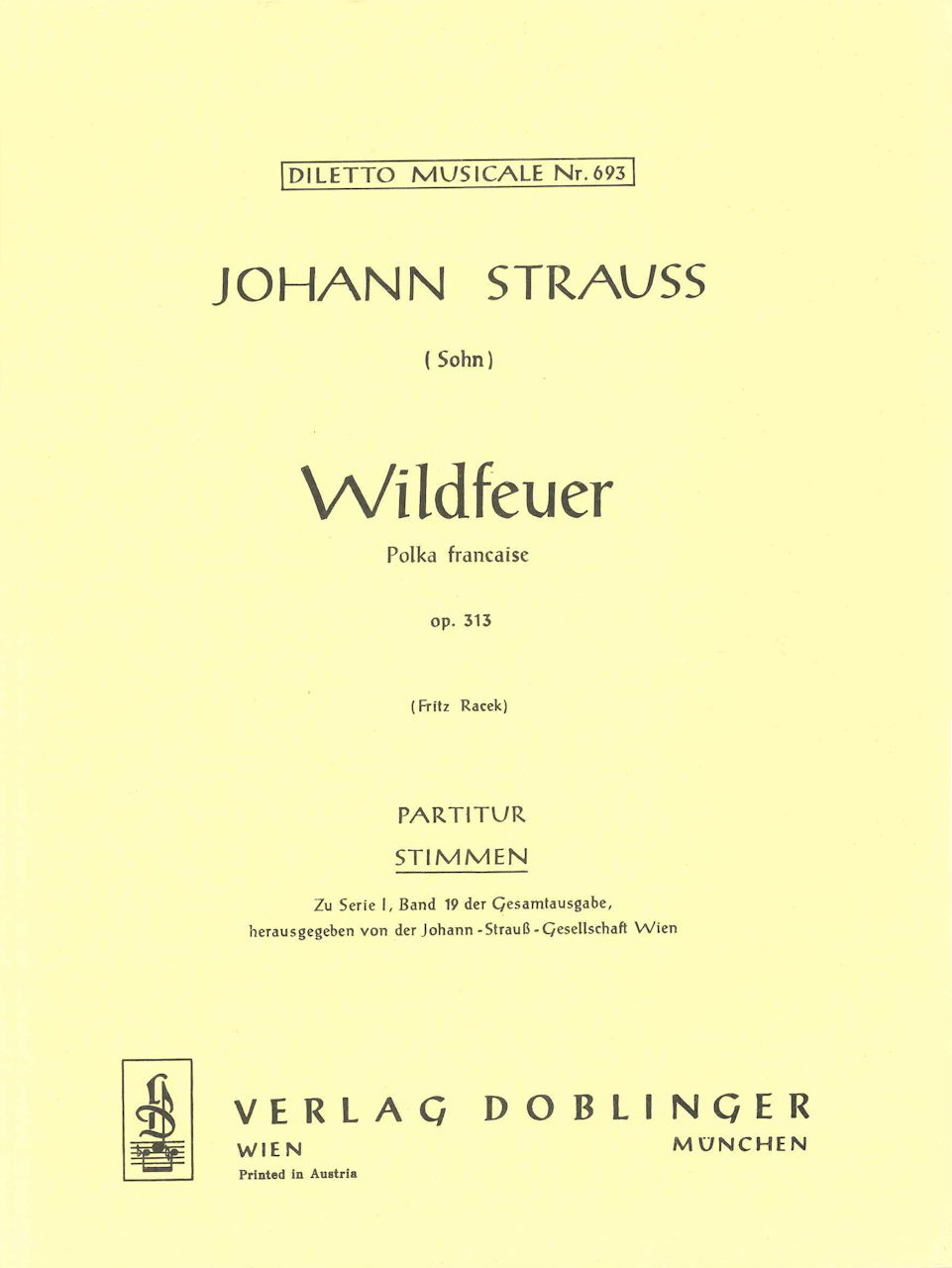 Strauss II,J. Wildfeuer op. 313 (Parts) (Doblinger)