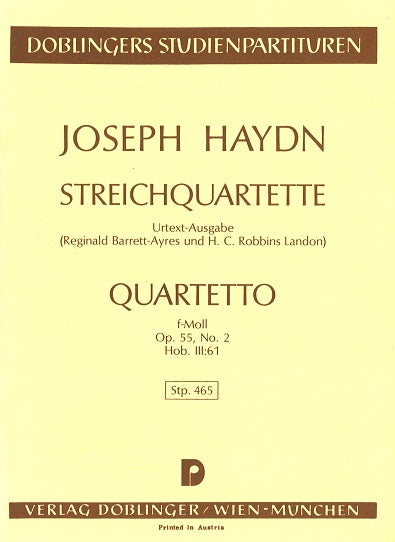 Haydn, String Quartet op. 55/2 'Rasor' (Doblinger)