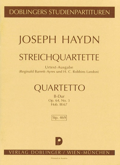 Haydn, String Quartet op. 64/3 in Bb (Doblinger)