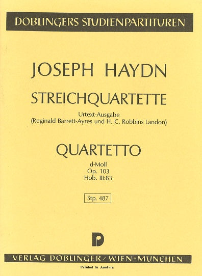Haydn, String Quartet op.103 in d min. (Doblinger)