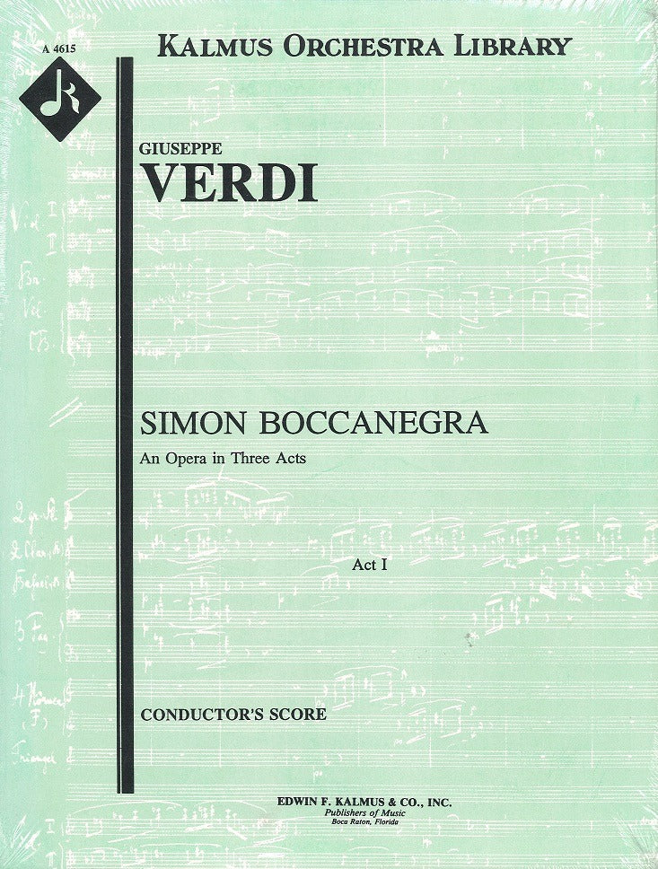 Verdi, Simon Boccanegra (Full Score) (E.F.Kalmus)