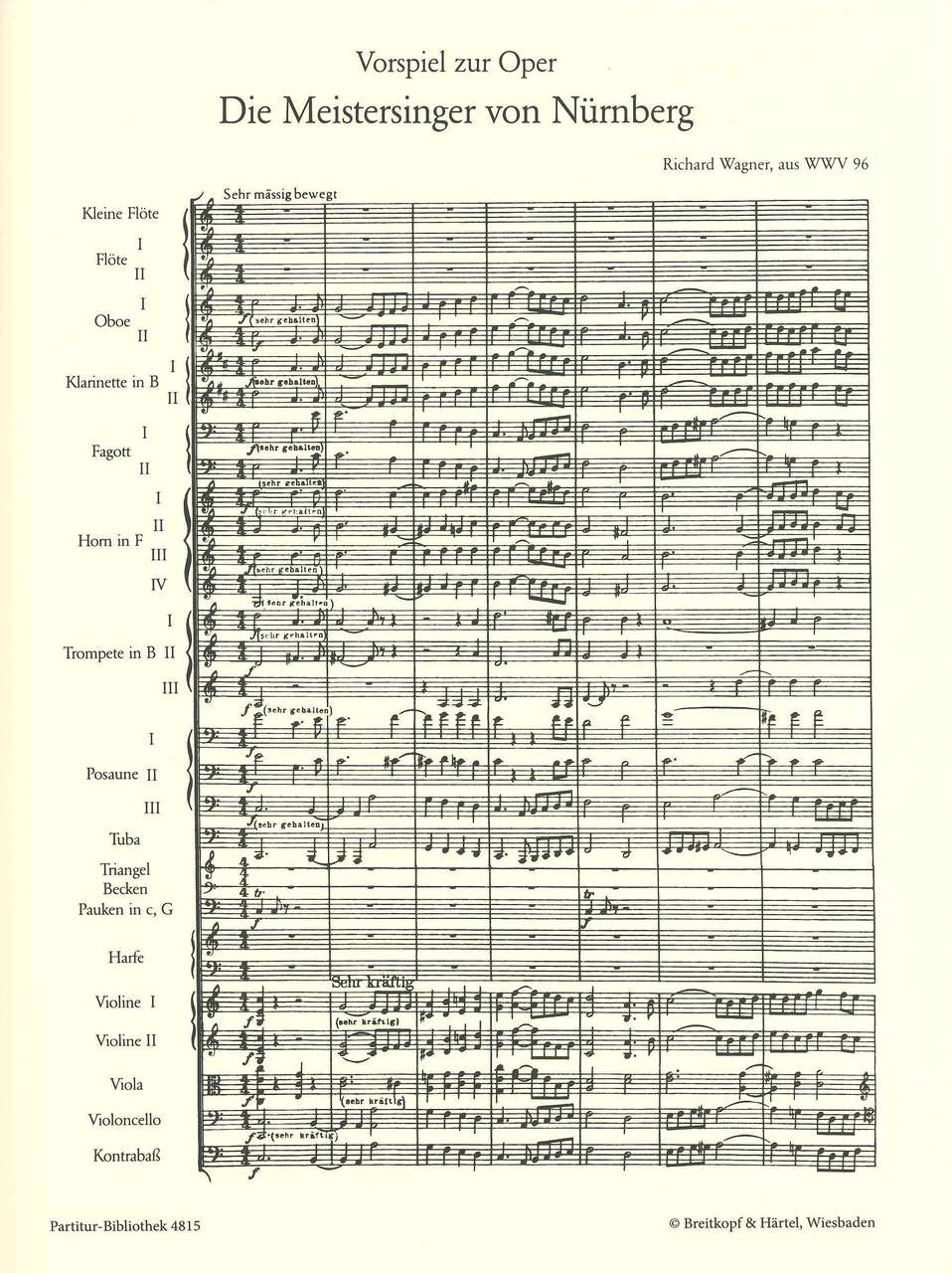 Wagner, Meistersinger, Vorspiel 1. Akt (Breitkopf)