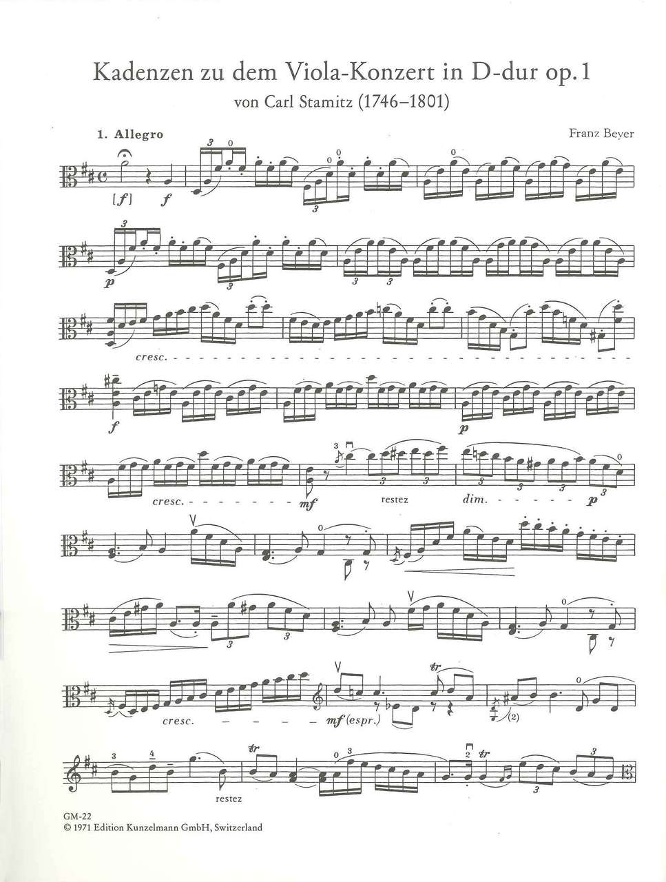 Beyer, Kadenzen zu Viola-Konzerten (Kunzelmann)