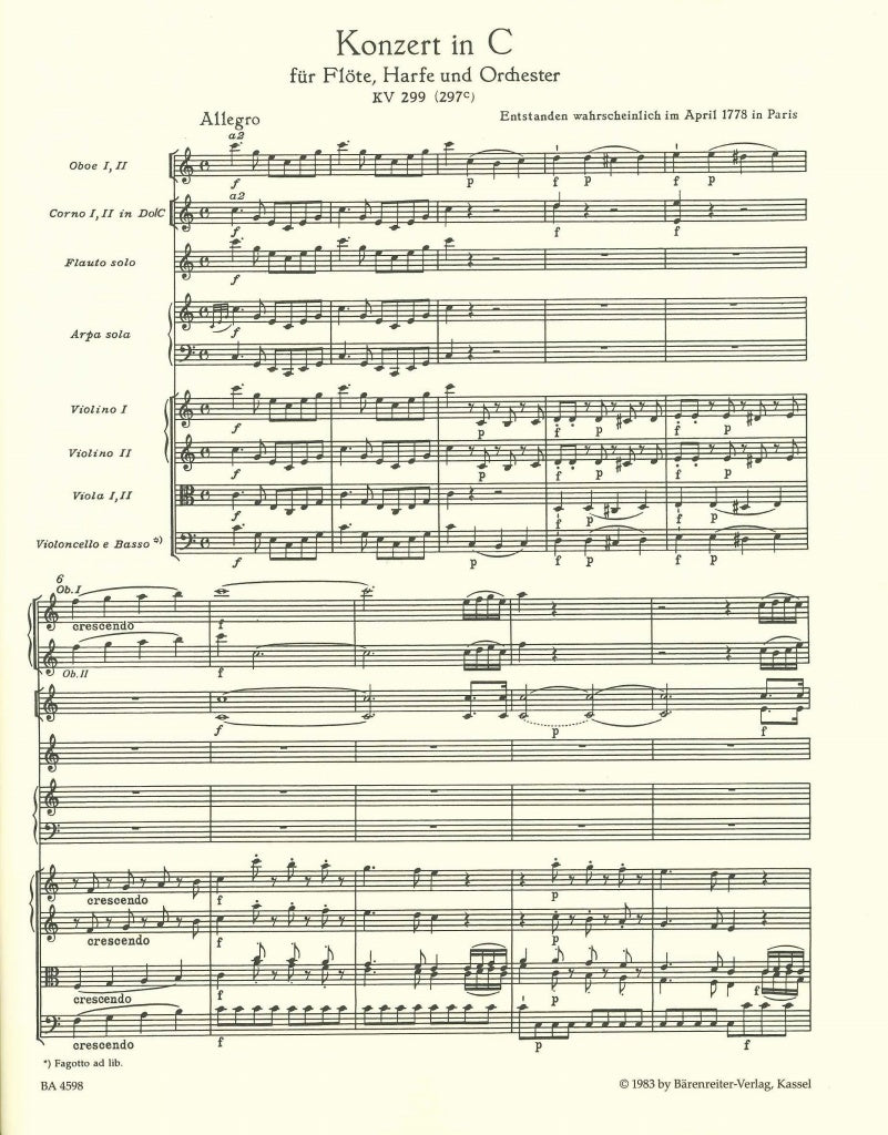 Mozart, Concerto KV 299 Full Score (Barenreiter)