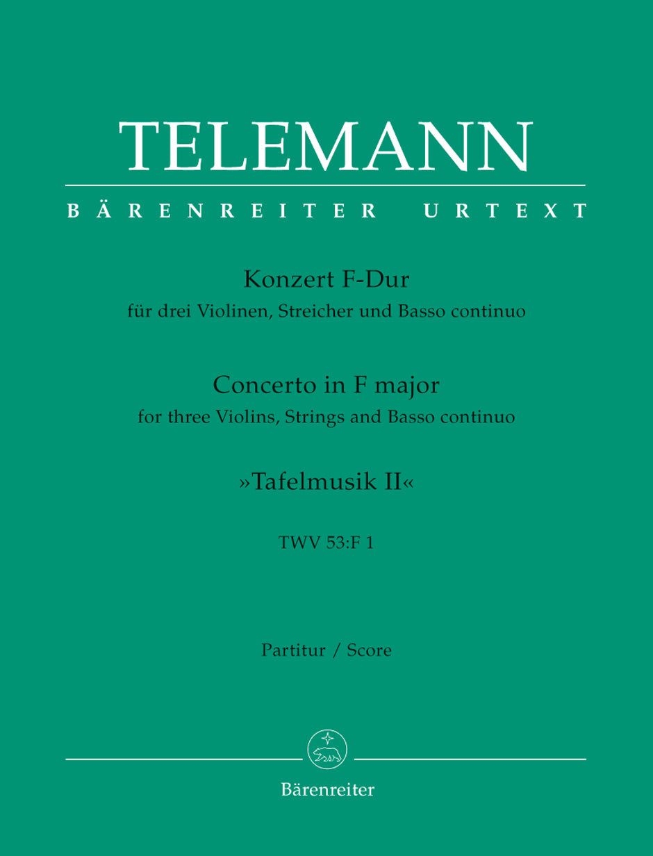 Telemann, Tafelmusik 2, Concerto (Score) (Barenreiter)