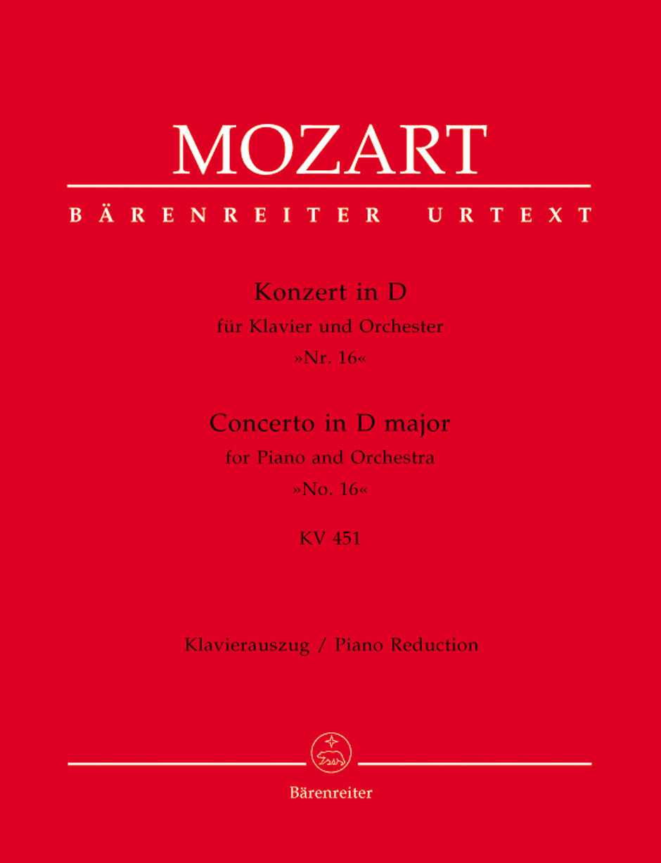 Mozart, Concerto KV 451 in D (No. 16) (Barenreiter)