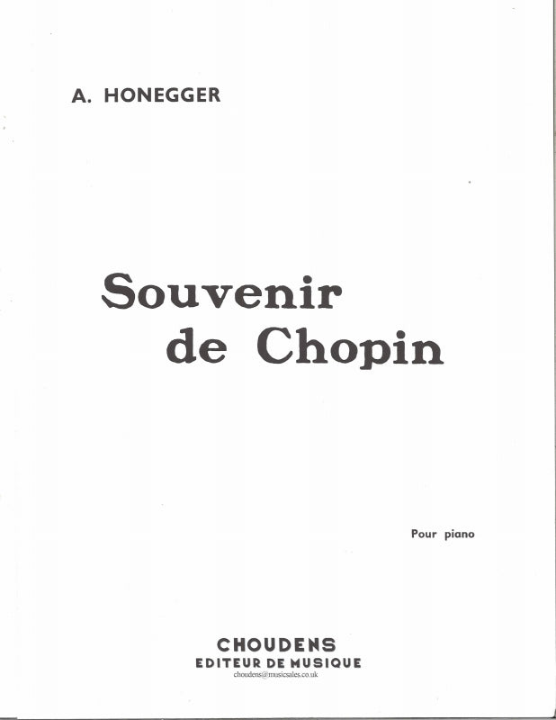 Honegger, Souvenir de Chopin (Choudens)