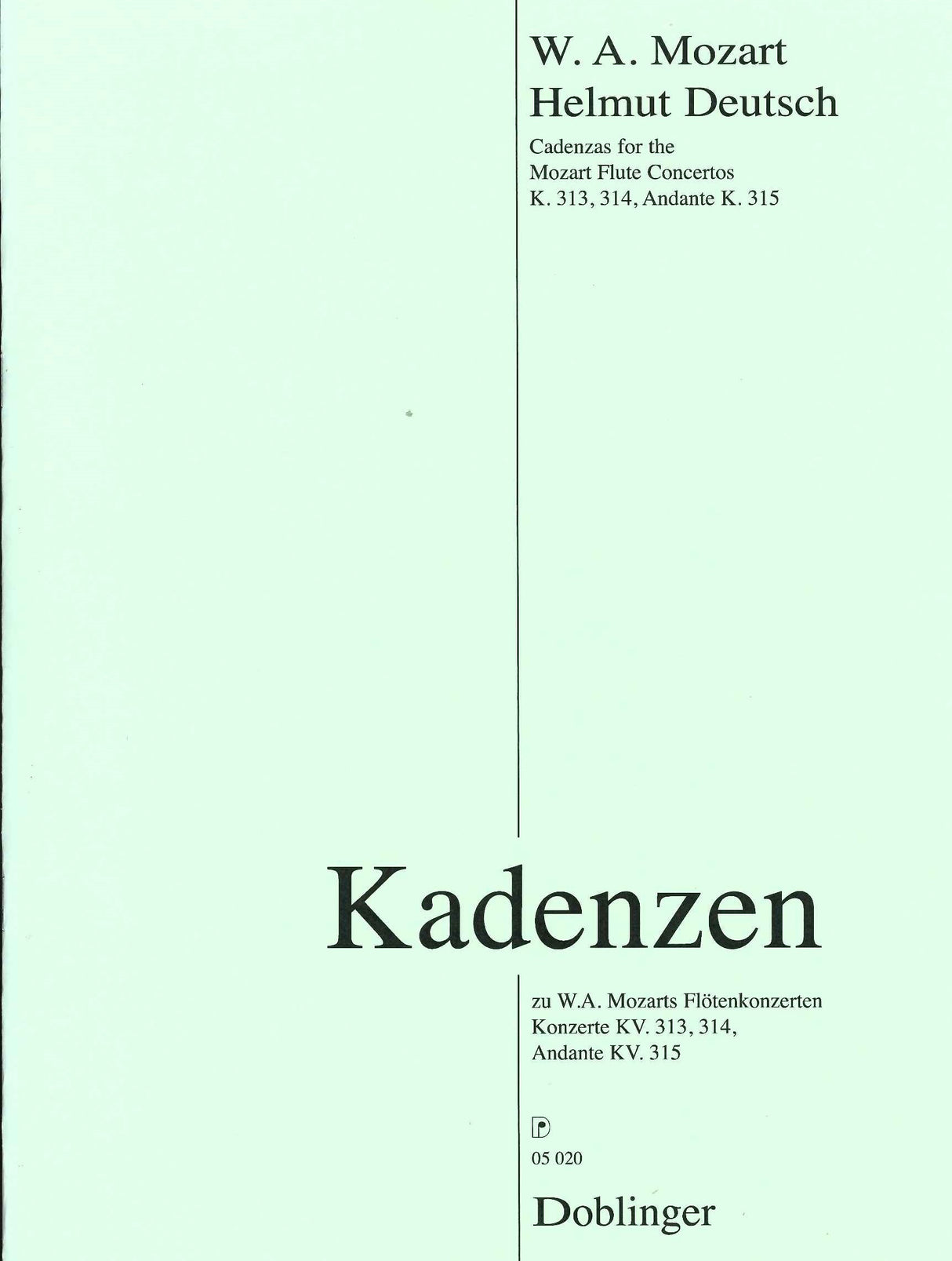 Mozart/Deutsch, Kadenzen KV 313, 314,315 (Doblinger)