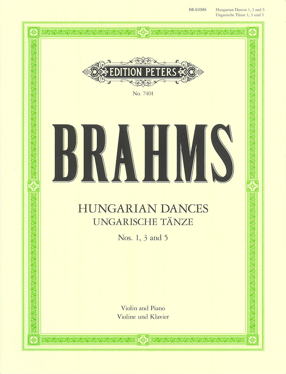 Brahms, Hungarian Dances Nos. 1, 3 & 5 (Peters)