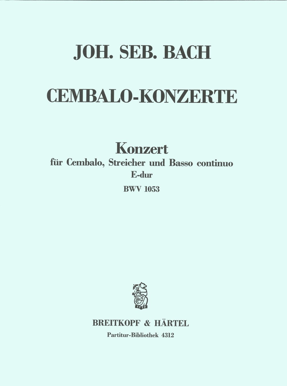 Bach, Concerto BWV 1053 in E (Breitkopf)