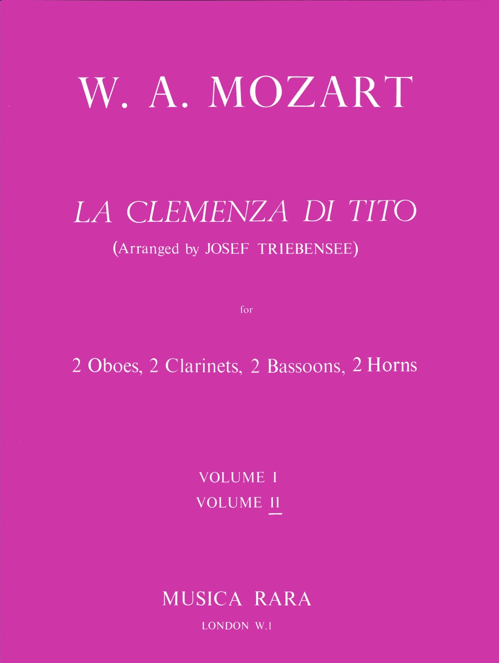 Mozart, La Clemenza di Tito 2 (8-part) (Musica Rara)