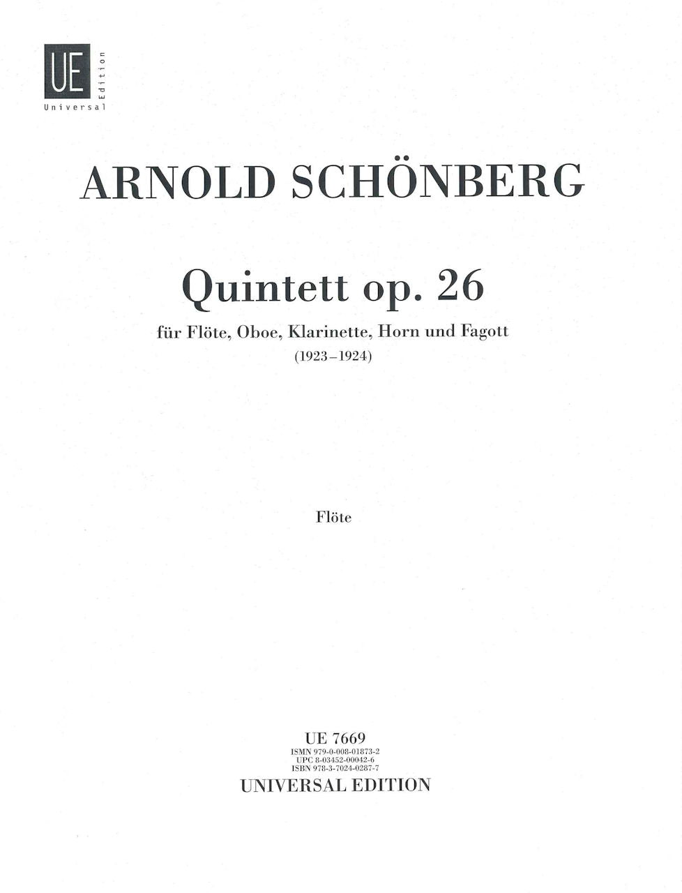 Schonberg, Quintett op. 26 (Universal)