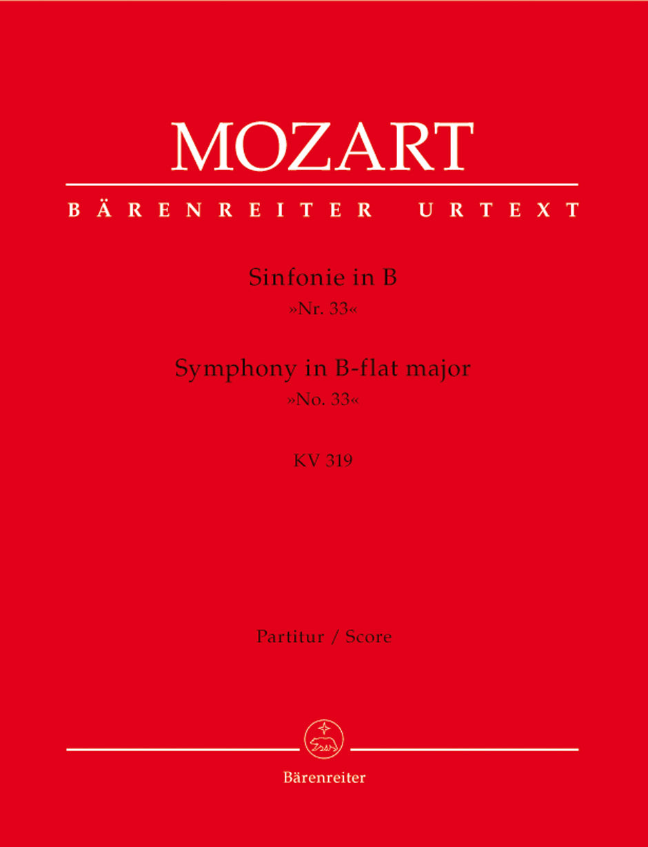 Mozart, Symphony No. 33 in Bb, KV 319 (Barenreiter)