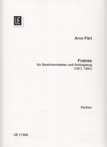 Part, Fratres fur Streichorch/Schlagzeug (Universal)