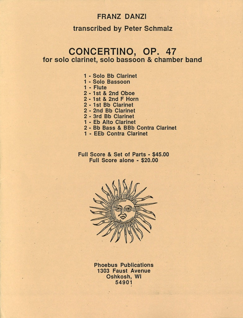 Danzi, Concertino op.47 (Cl,Bn,Winds) (Phoebus)