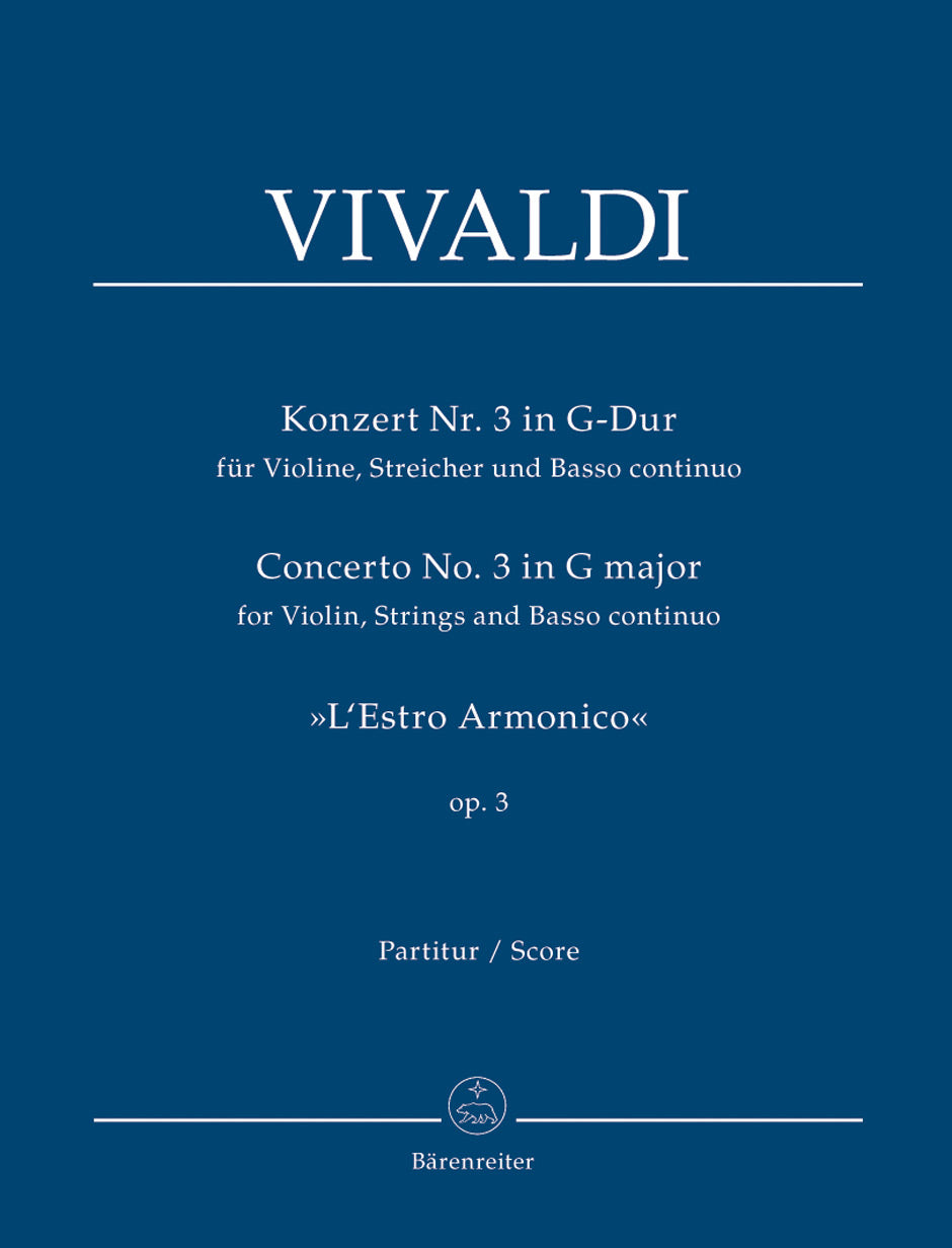 Vivaldi, Concerto op. 3/ 3 (Partitur) (Barenreiter)