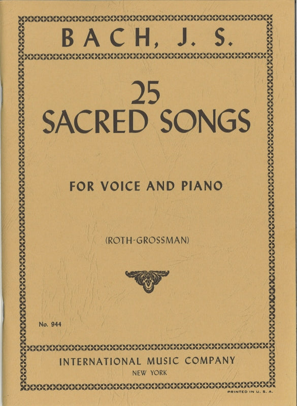Bach, 25 Sacred Songs [G/E} (IMC)