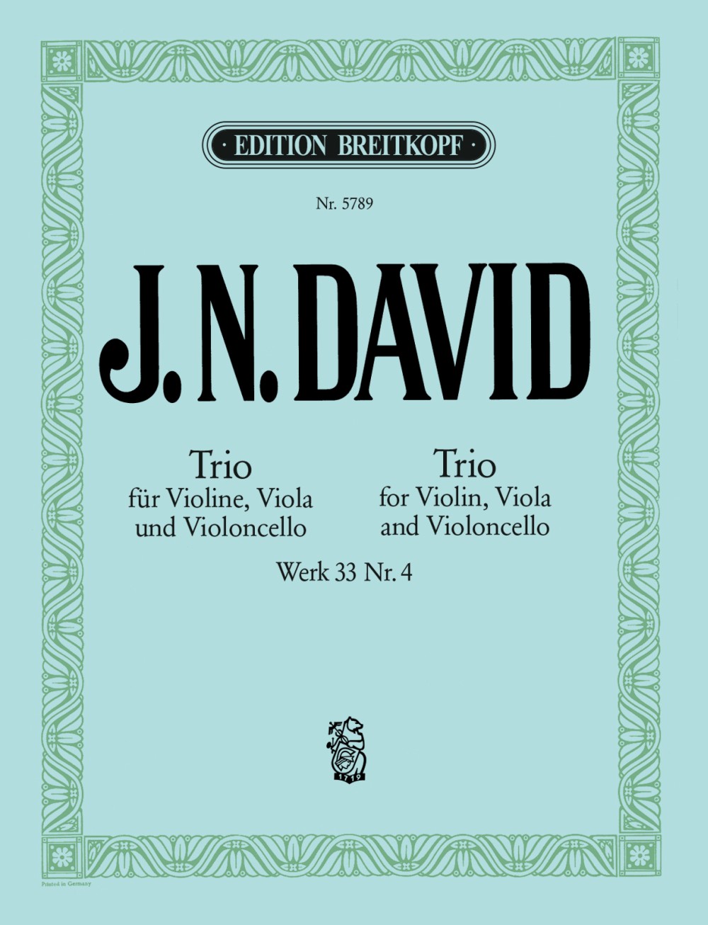 David, Trio op. 33/4 (Vn,Va,Vc) (Breitkopf)
