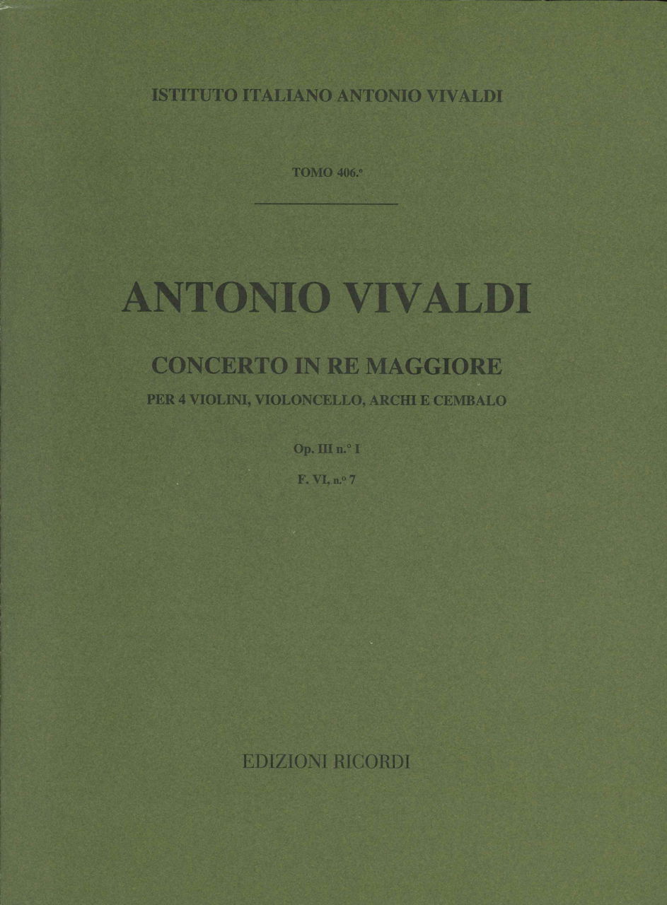Vivaldi, Concerto op. 3/ 1 in D (Score) (Ricordi)