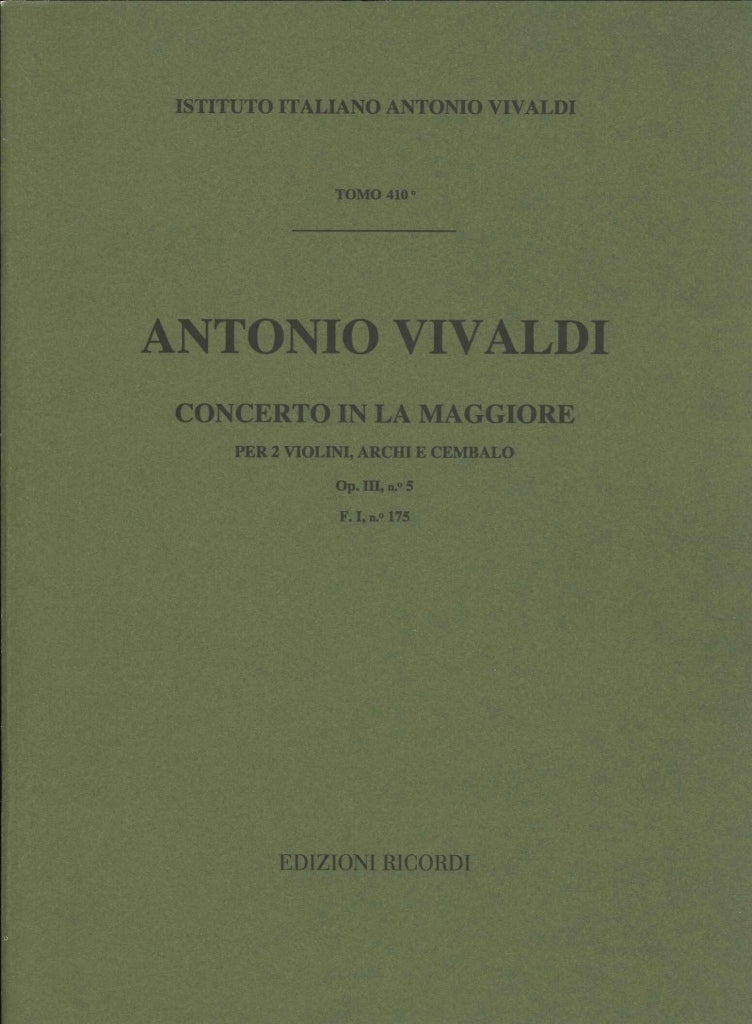 Vivaldi, Concerto op. 3/ 5 in A (Ricordi)