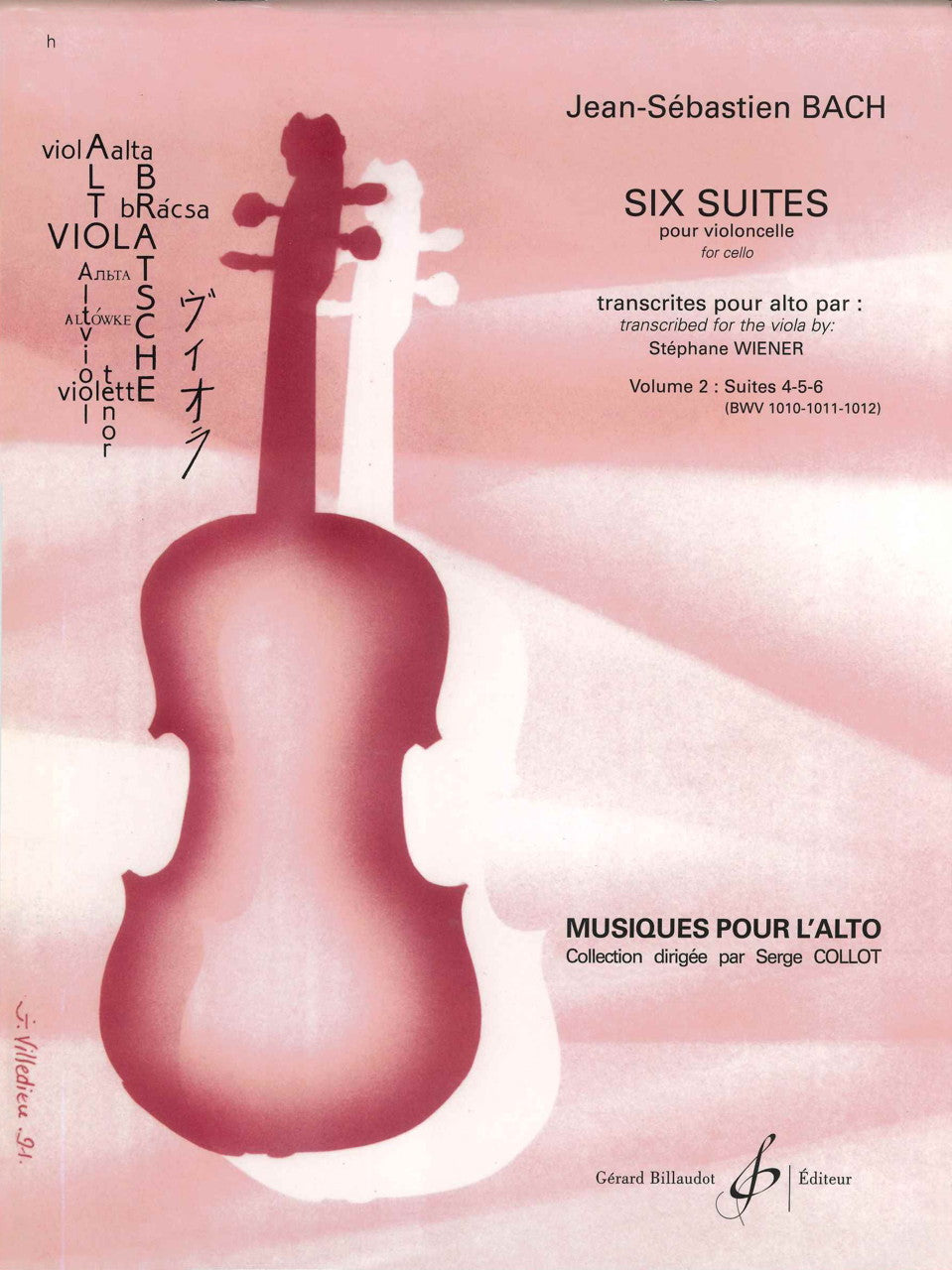 Bach, Suites, Vol. 2 (Va Solo) (Weiner) (Billaudot)