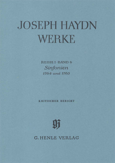 Haydn Werke 1/4, Kritischer Bericht (Henle)